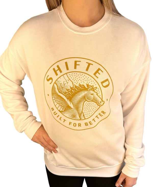 Crewneck Sweatshirt | White & Gold